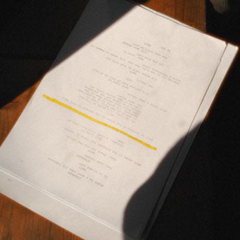 a shot from the film "finding dad", piece of paper, created by Brit Phelan 